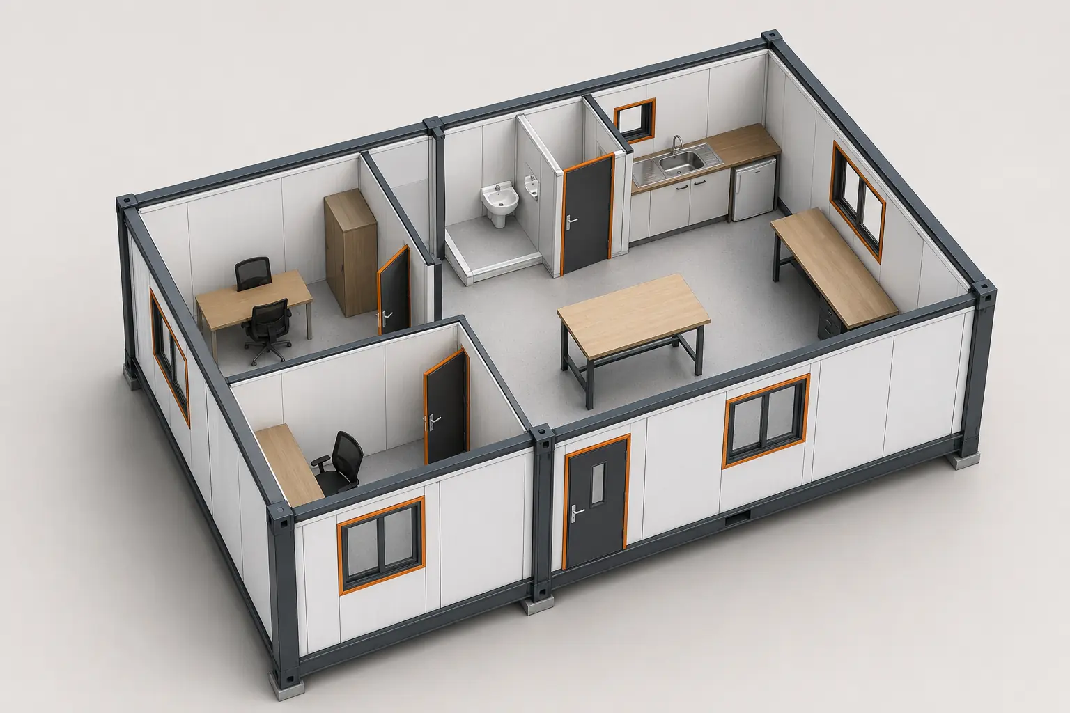 42 m² Demonte Konteyner Modeli
