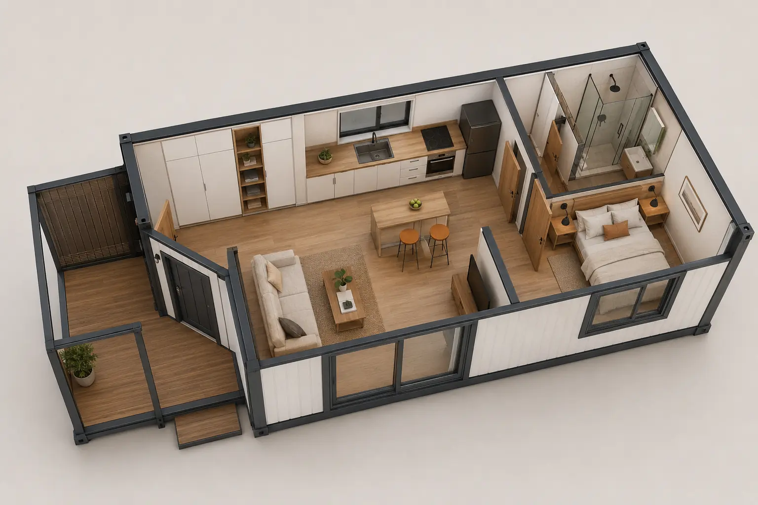 42 m² Konteyner Evler Modeli