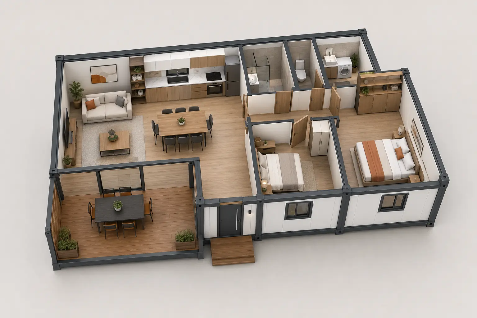 84 m² Konteyner Evler Modeli