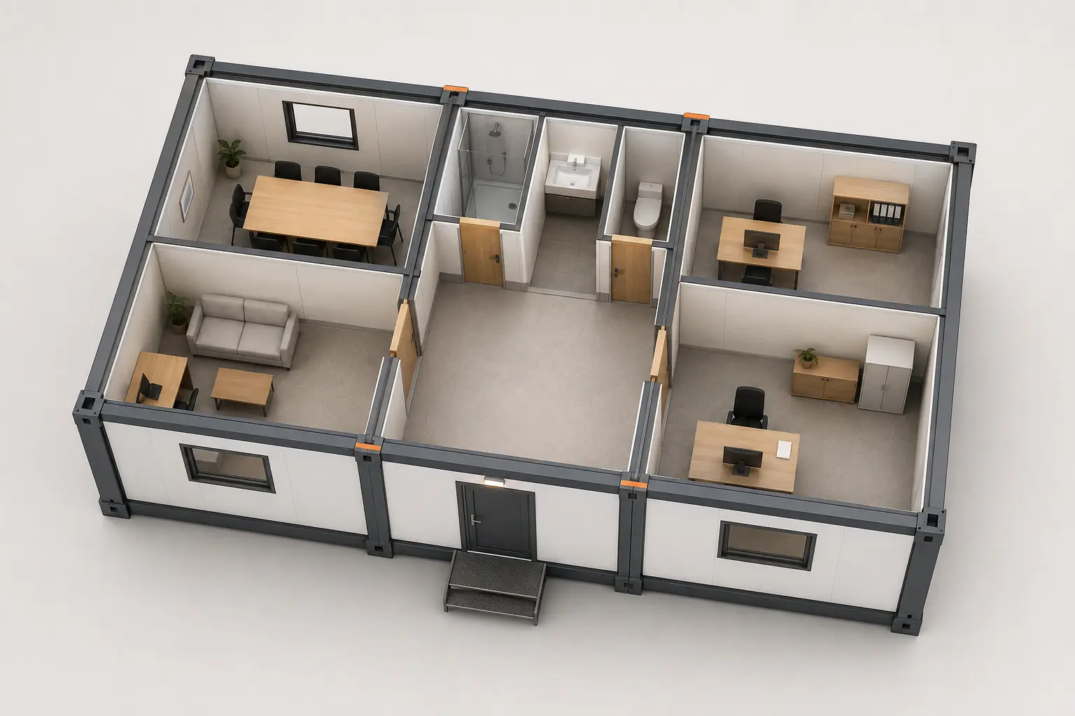 63 m² Monoblok Konteyner Modeli