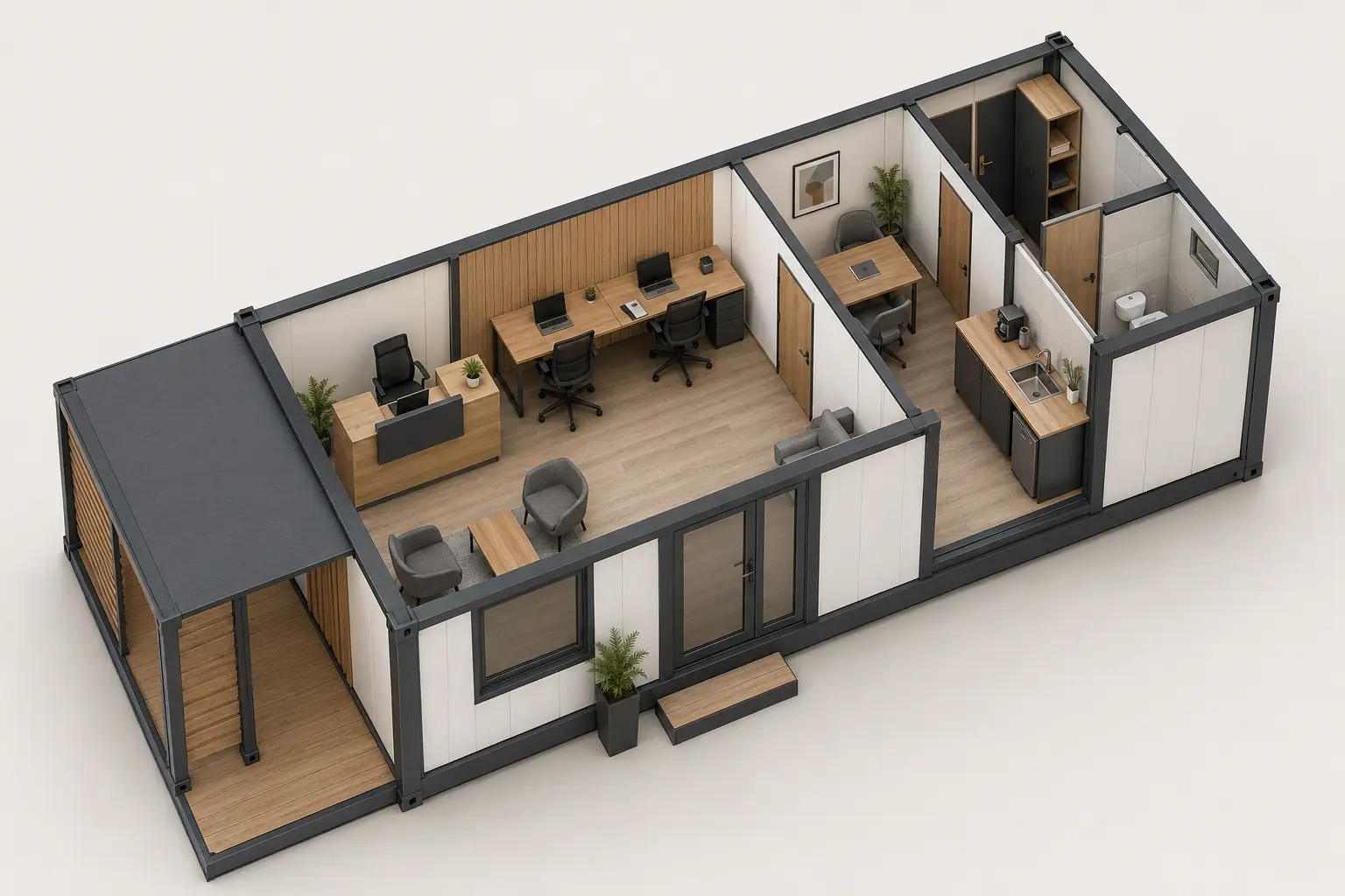 24 m² Özel Üretim Kabinler Modeli