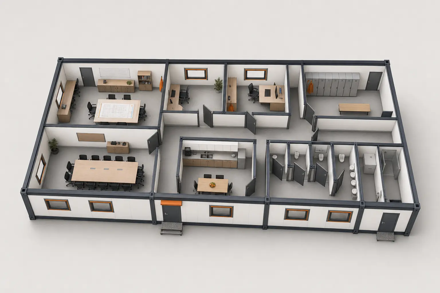 126 m² Şantiye Konteynerleri Modeli