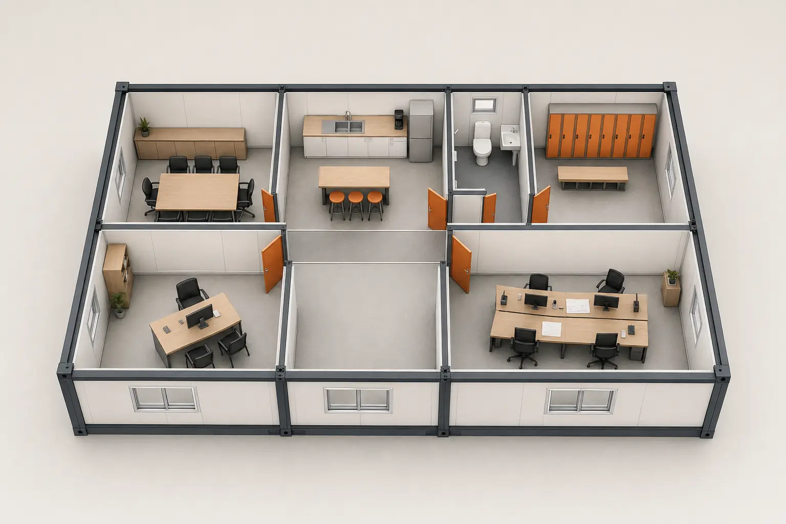 84 m² Şantiye Konteynerleri Modeli