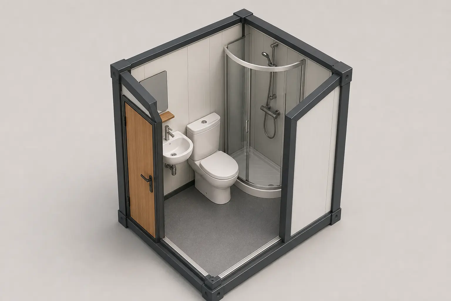 3 m² Tuvalet ve Duş Kabini Modeli