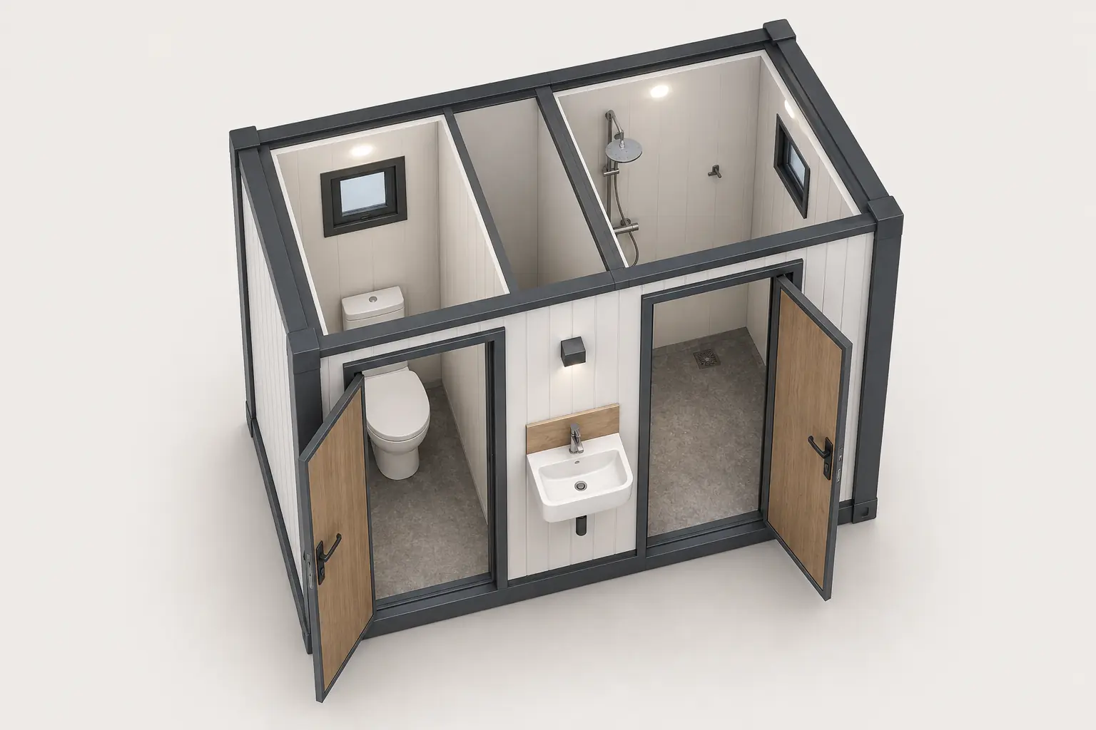 6 m² Tuvalet ve Duş Kabini Modeli