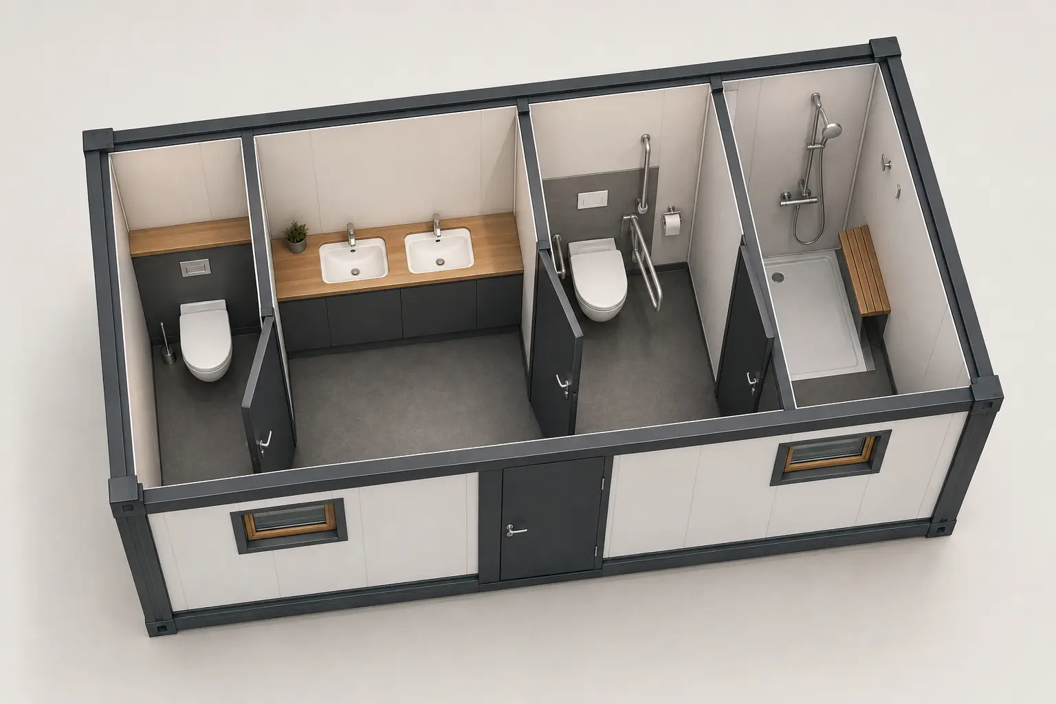 9 m² Tuvalet ve Duş Kabini Modeli
