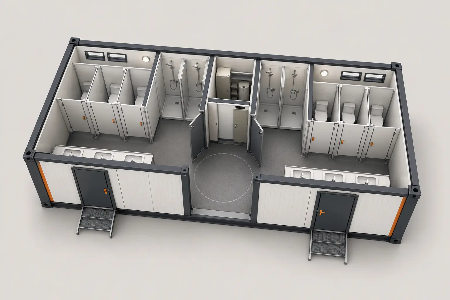 28 m² WC Duş Konteyner Modeli