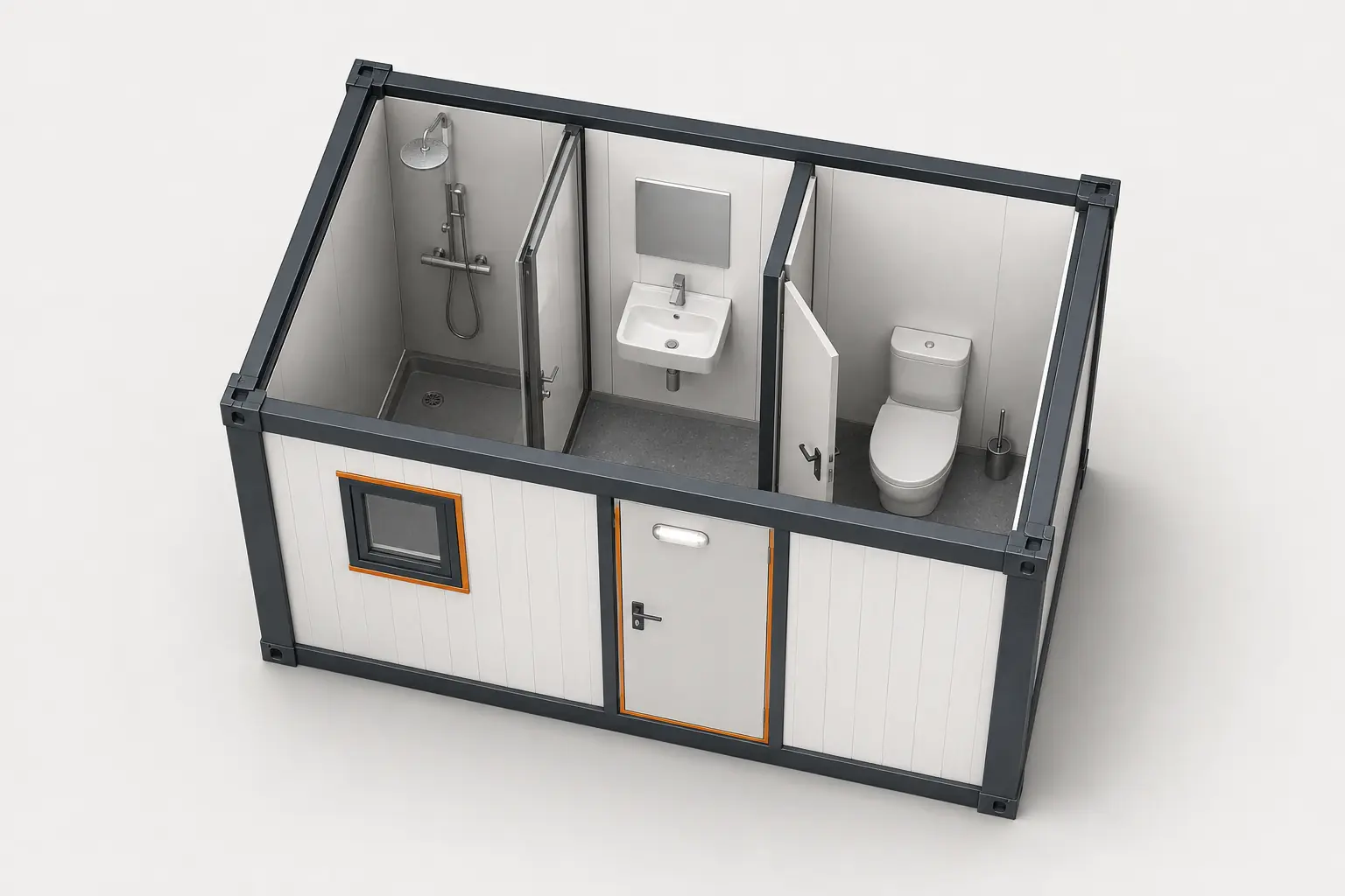 7 m² WC Duş Konteyner Modeli