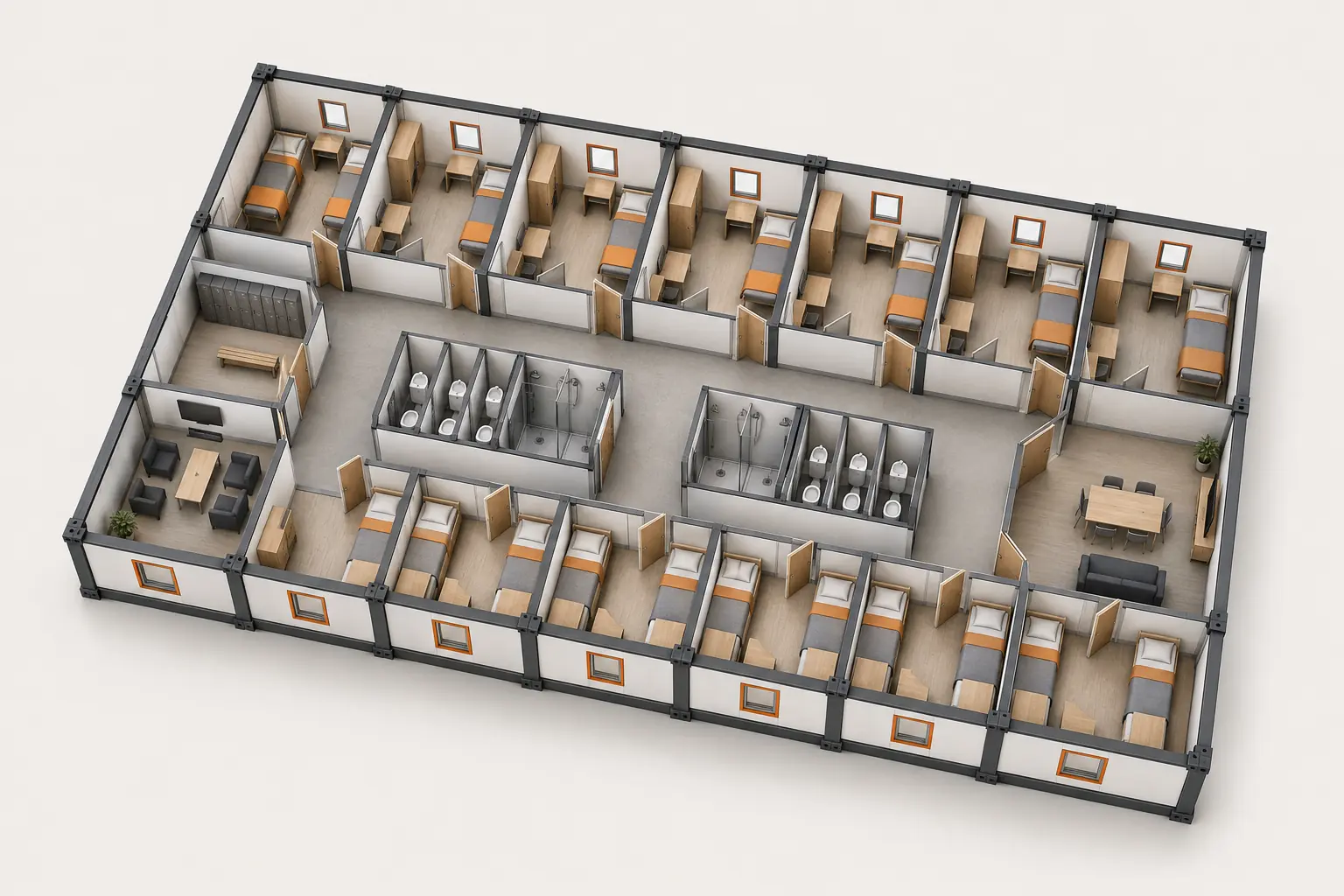 168 m² Yatakhane Konteyner Modeli