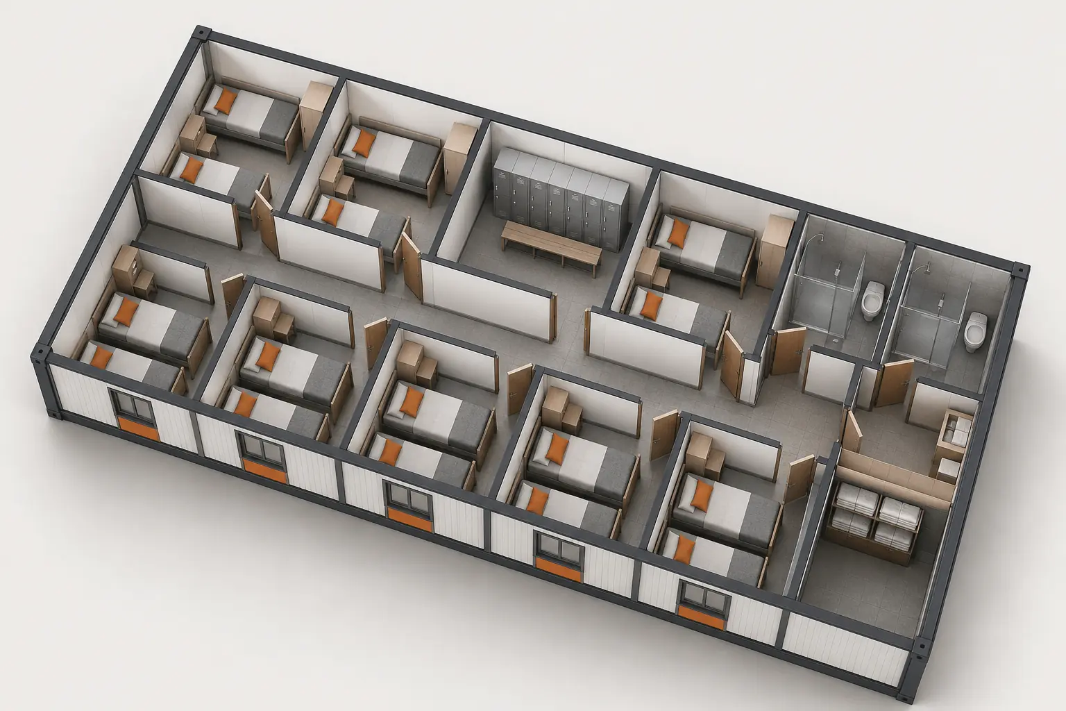 84 m² Yatakhane Konteyner Modeli