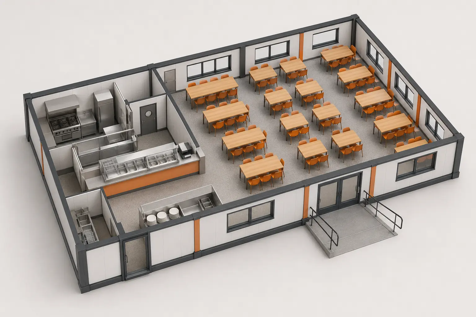 84 m² Yemekhane Konteyner Modeli